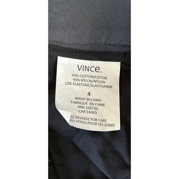 VINCE Strait Leg Trousers Preppy Gray Brown Pockets Size 4 - Picture 5 of 5